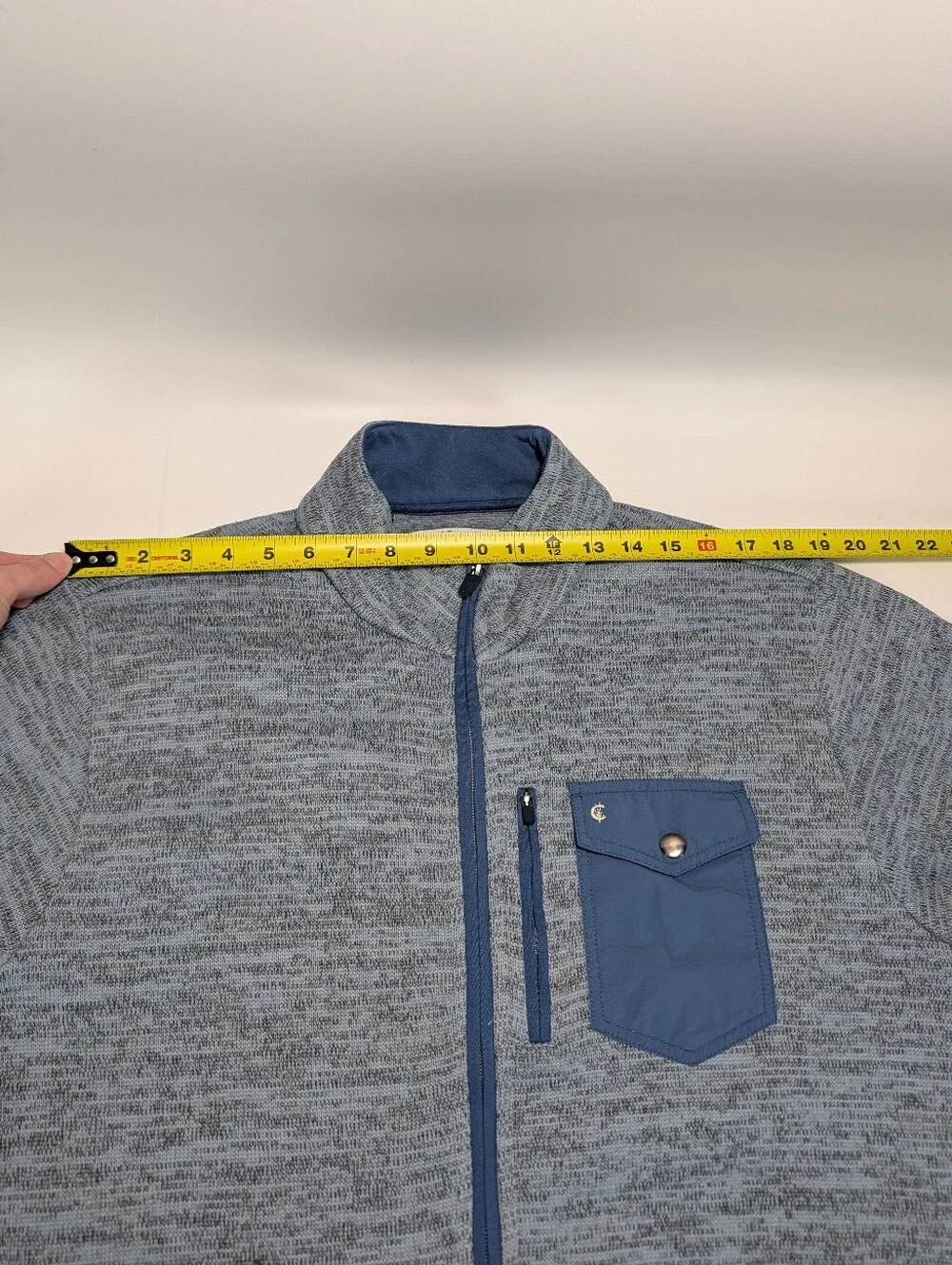 Criquet Full Zip Sweater Fleece Jacket - Heathered Blue
